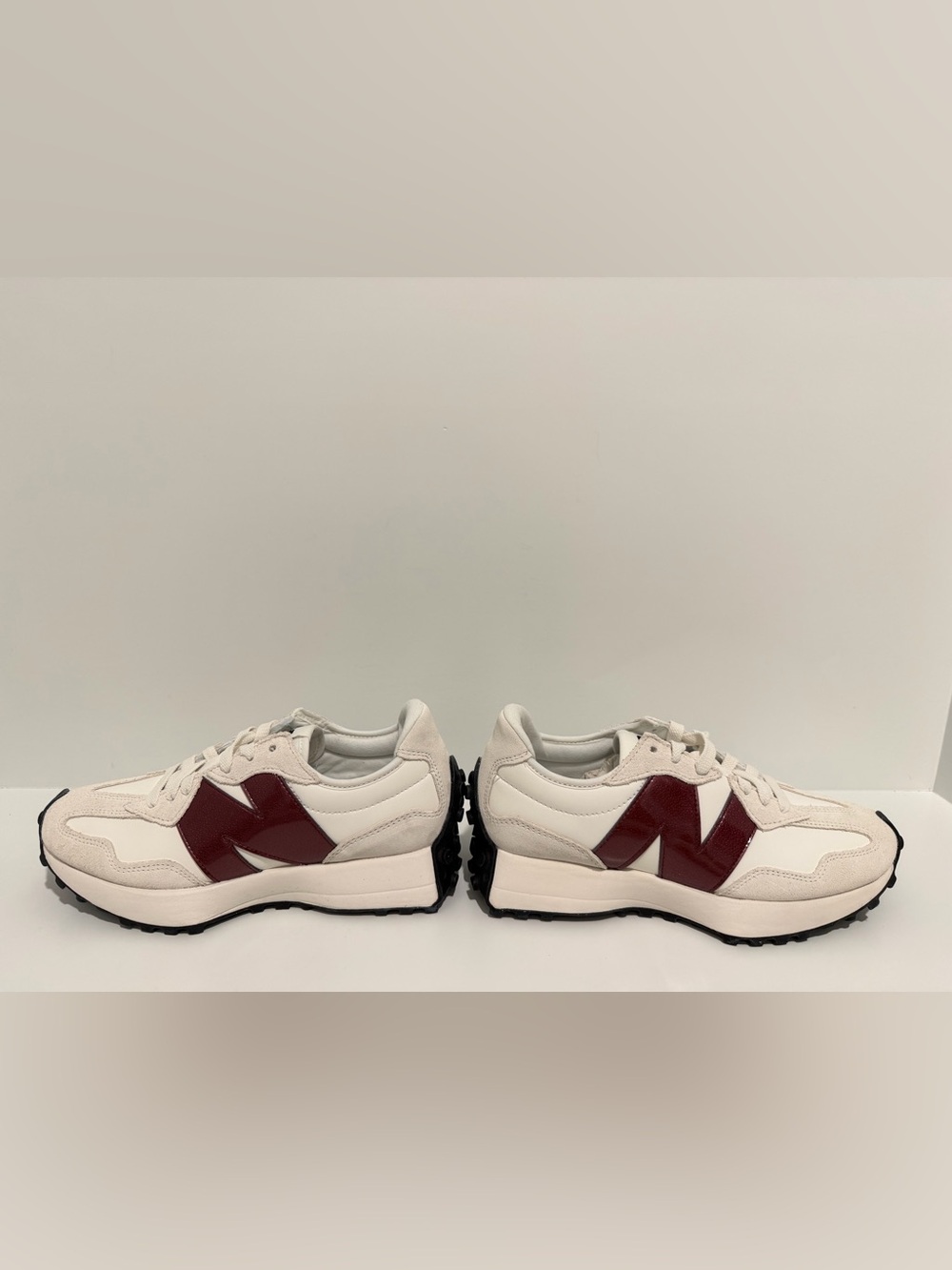 NWOB New Balance 327 Sneakers Sea Salt/Monarch/Burgundy 8 - Picture 7 of 16